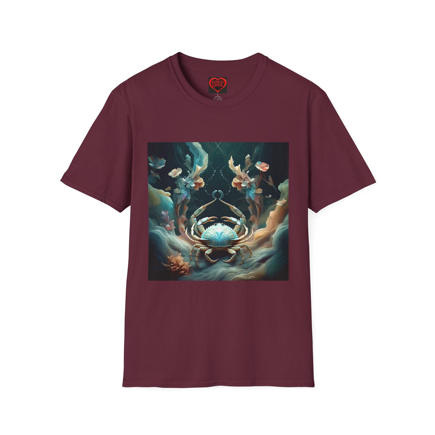 Zodiac by Koko Una- Cancer Crab (Picture ONLY)- Unisex Softstyle T-Shirt - Astrology Inspired