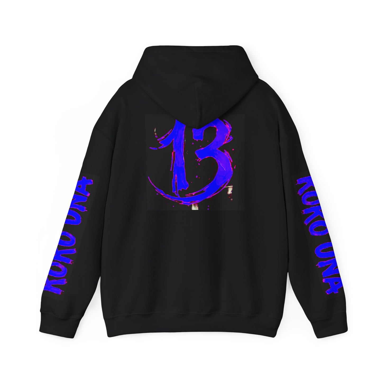 Koko Una Tarot Official Hoodie- Lucky 13 Backside Strato Blue/Purple & Black - Unisex Heavy Blend™ Sweatshirt