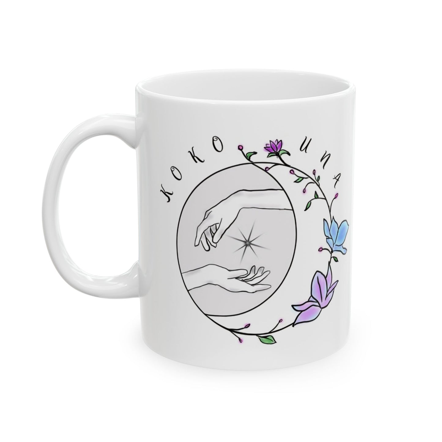 Koko Una LOGO White Ceramic Mug, (11oz, 15oz)