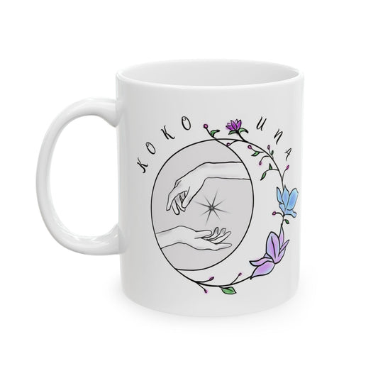 Koko Una LOGO White Ceramic Mug, (11oz, 15oz)