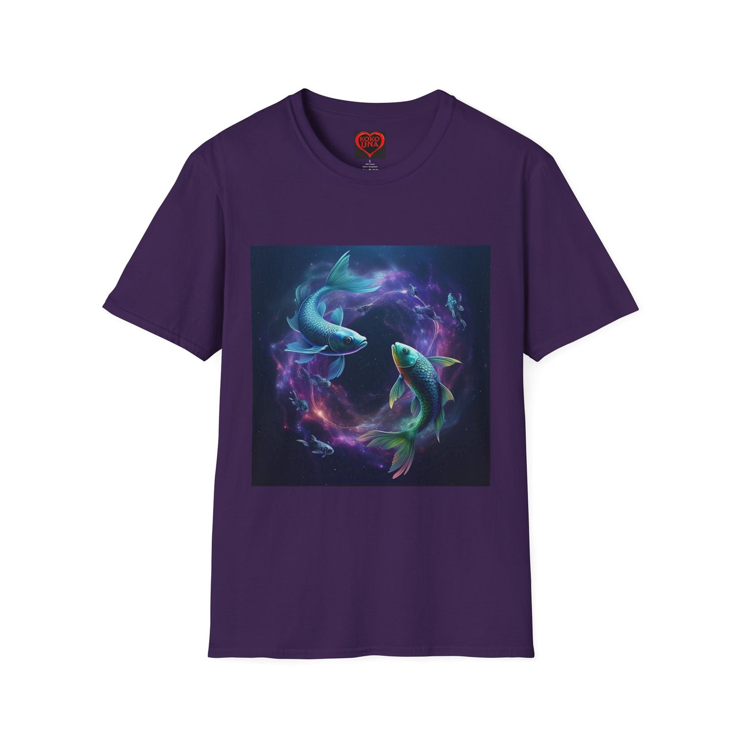Zodiac by Koko Una- Pisces Fish (Picture ONLY)- Unisex Softstyle T-Shirt - Astrology Inspired