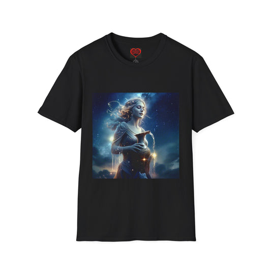 Zodiac by Koko Una- Aquarius Water Bearer (Picture ONLY)- Unisex Softstyle T-Shirt - Astrology Inspired