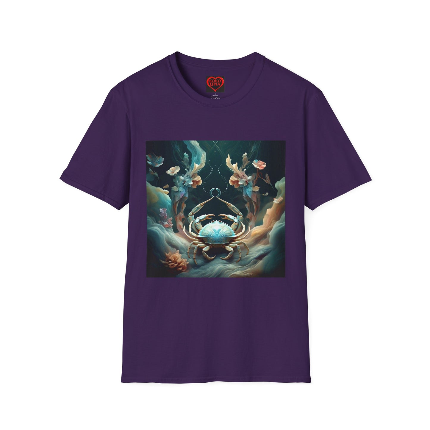 Zodiac by Koko Una- Cancer Crab (Picture ONLY)- Unisex Softstyle T-Shirt - Astrology Inspired