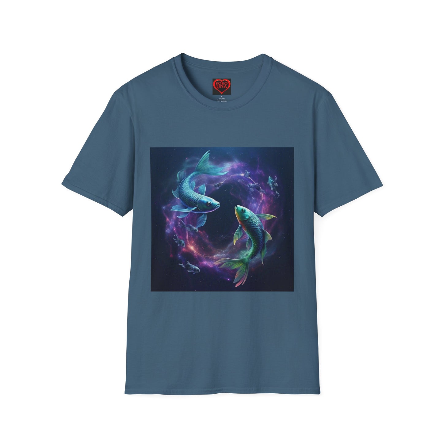 Zodiac by Koko Una- Pisces Fish (Picture ONLY)- Unisex Softstyle T-Shirt - Astrology Inspired