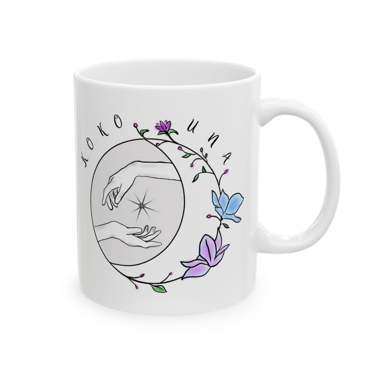 Koko Una LOGO White Ceramic Mug, (11oz, 15oz)