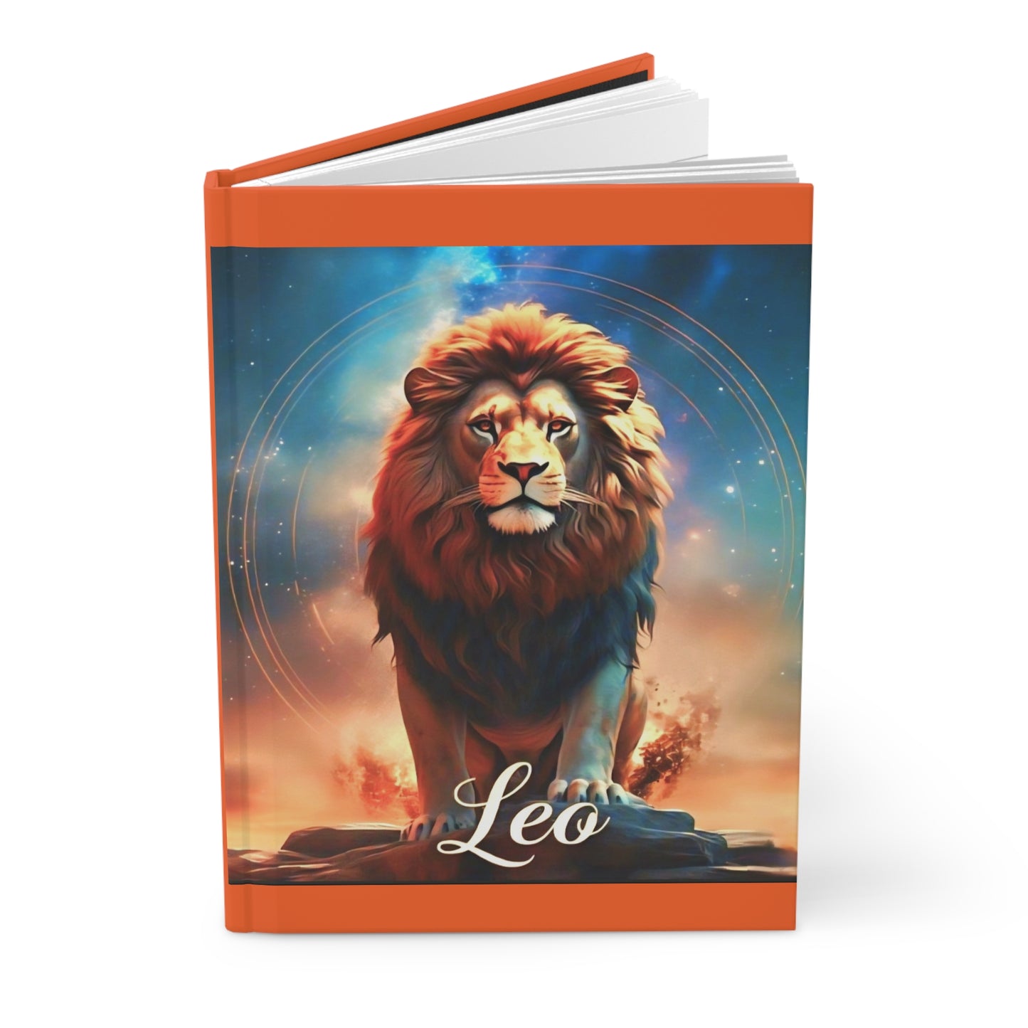 Zodiac Leo" Journal- Hardcover Matte 8" x 5.5" Orange