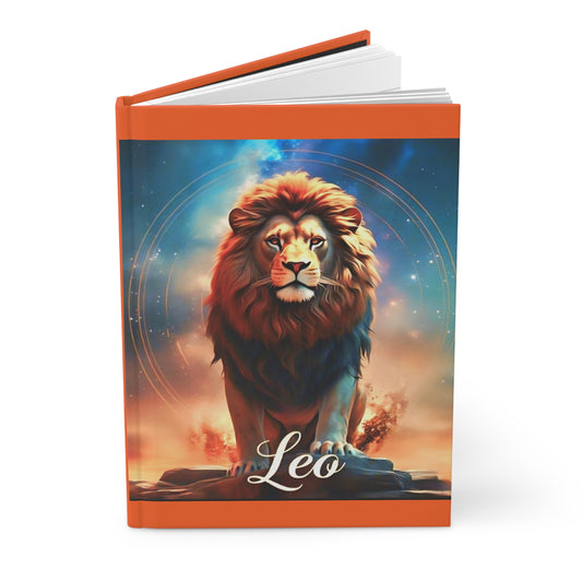 Zodiac Leo" Journal- Hardcover Matte 8" x 5.5" Orange
