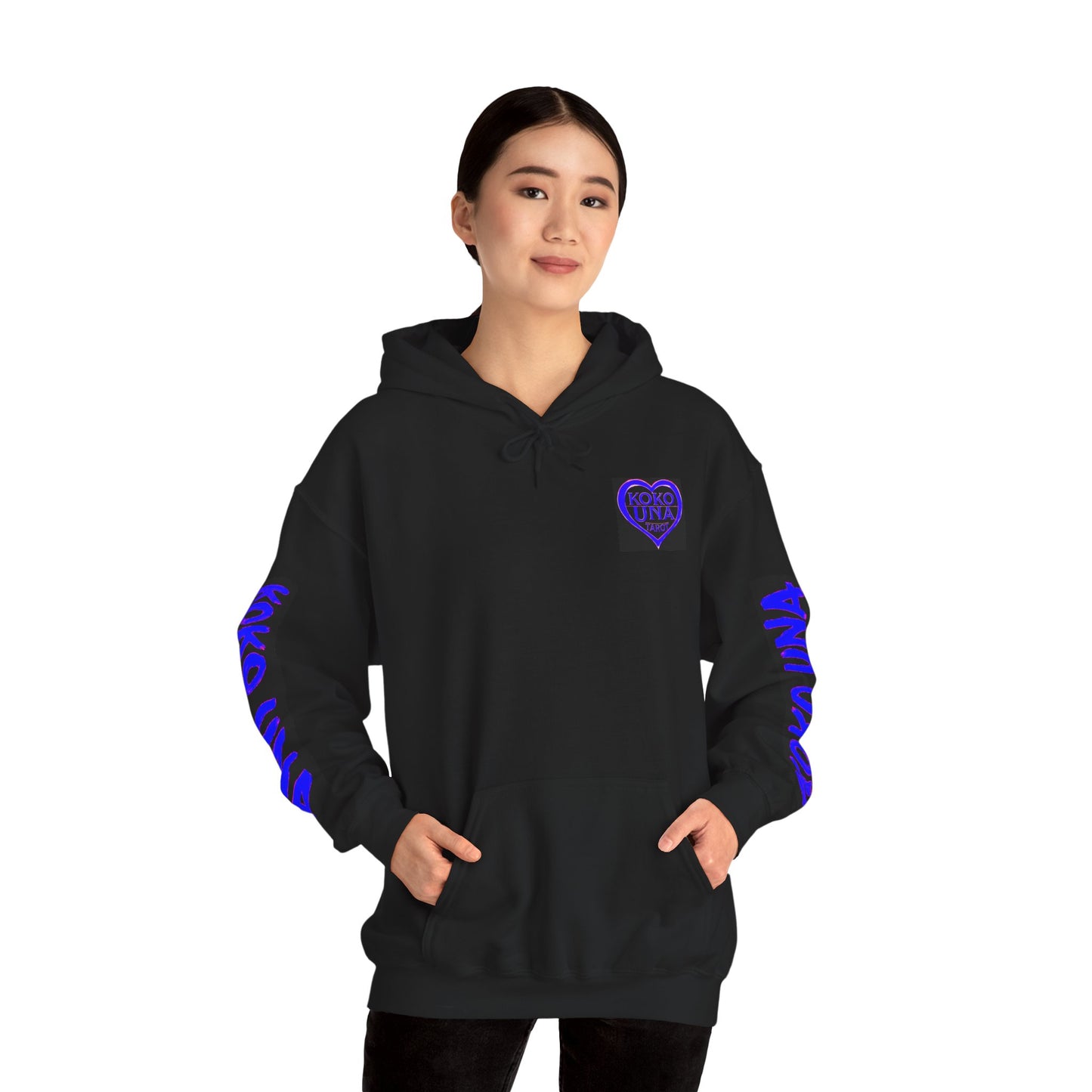 Koko Una Tarot Official Hoodie- Lucky 13 Backside Strato Blue/Purple & Black - Unisex Heavy Blend™ Sweatshirt