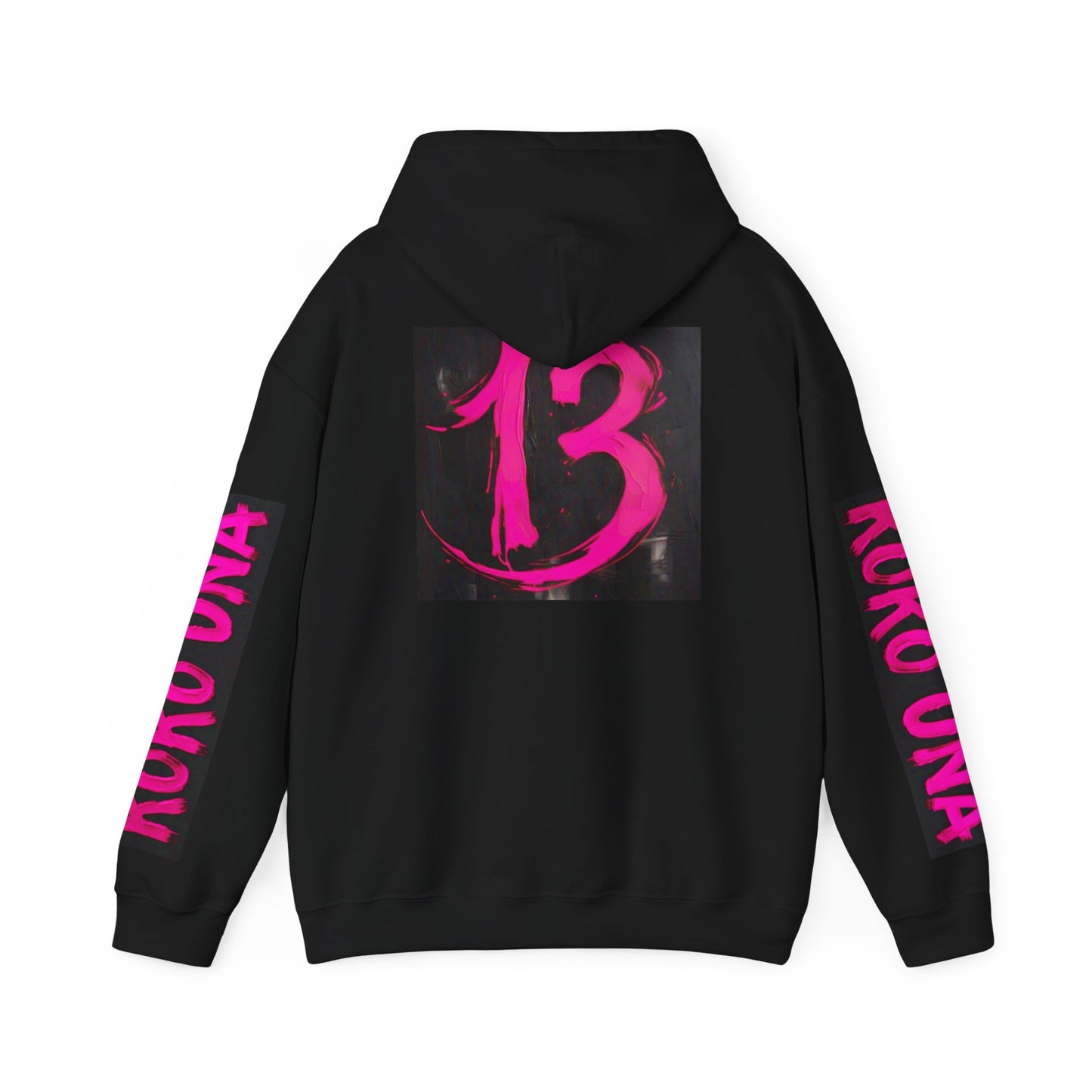 Koko Una Tarot Official Hoodie- Lucky 13 Backside Pink & Black - Unisex Heavy Blend™ Sweatshirt