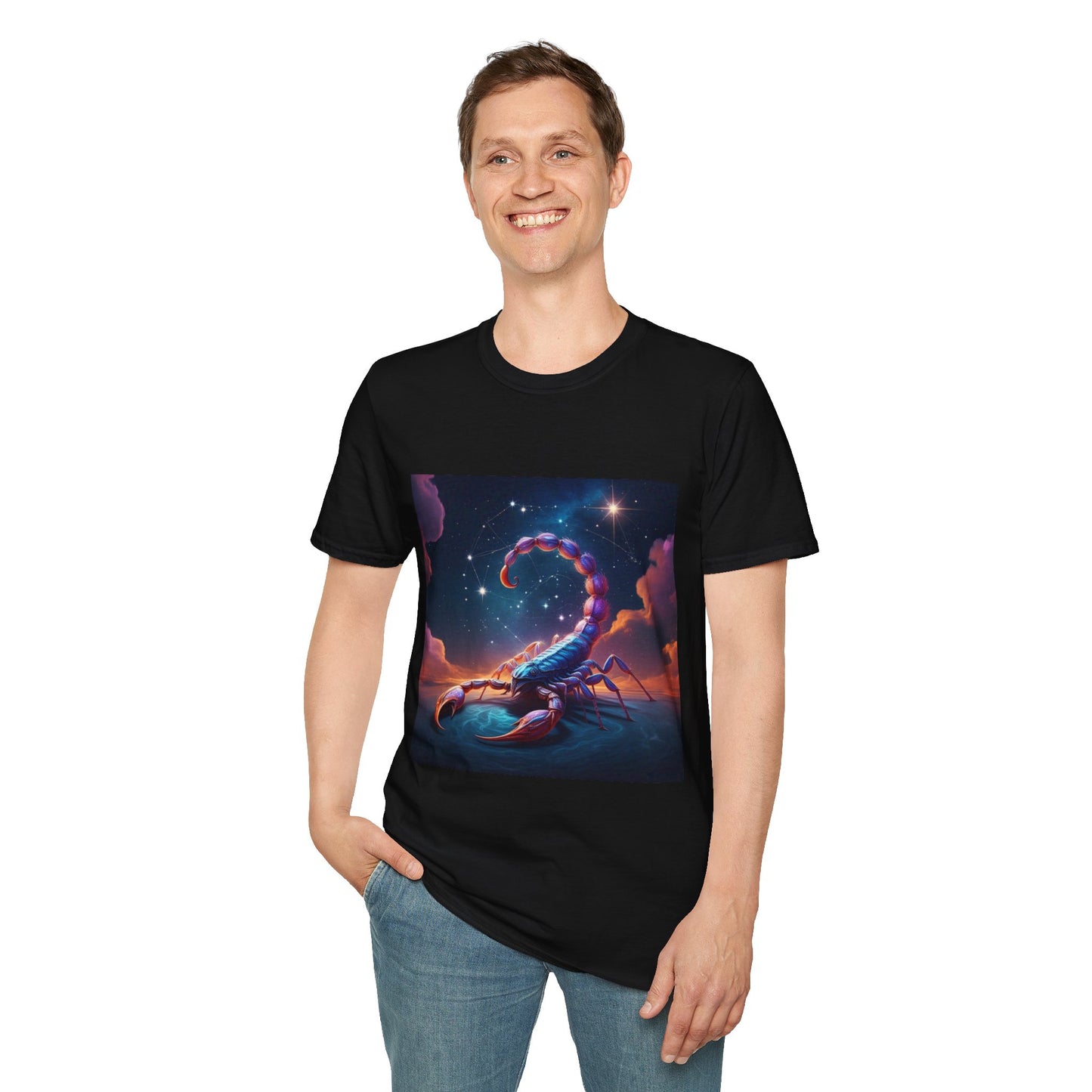 Zodiac by Koko Una- Scorpio Scorpion (Picture ONLY)- Unisex Softstyle T-Shirt - Astrology Inspired
