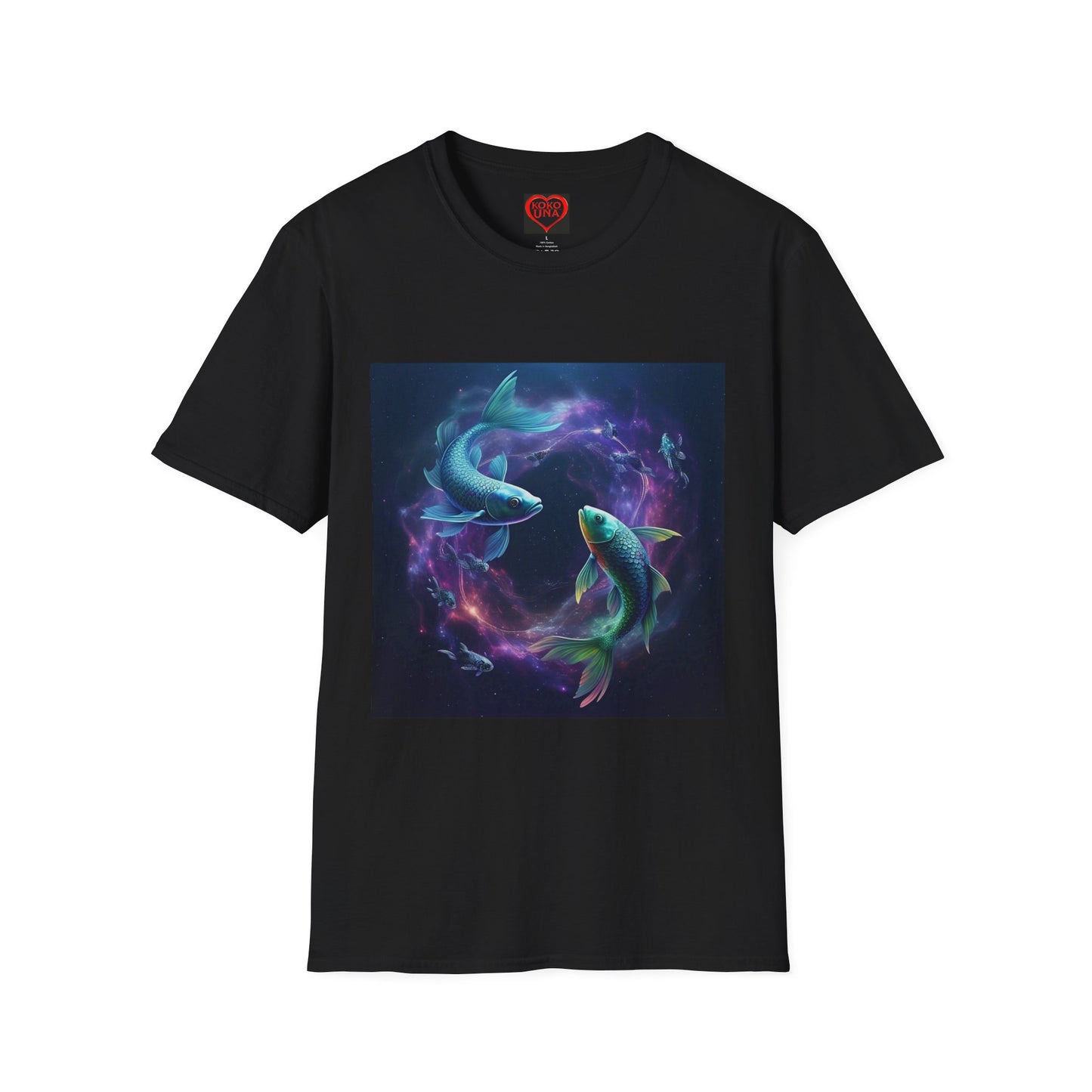 Zodiac by Koko Una- Pisces Fish (Picture ONLY)- Unisex Softstyle T-Shirt - Astrology Inspired