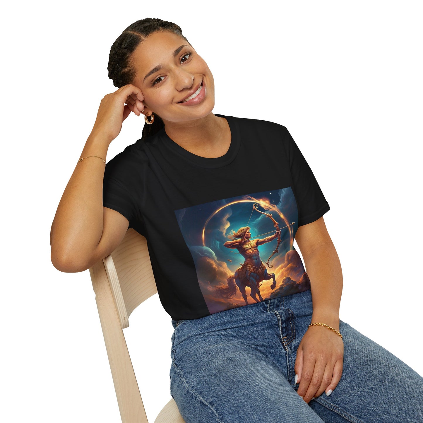 Zodiac by Koko Una- Sagittarius Centaur Archer (Picture ONLY)- Unisex Softstyle T-Shirt - Astrology Inspired