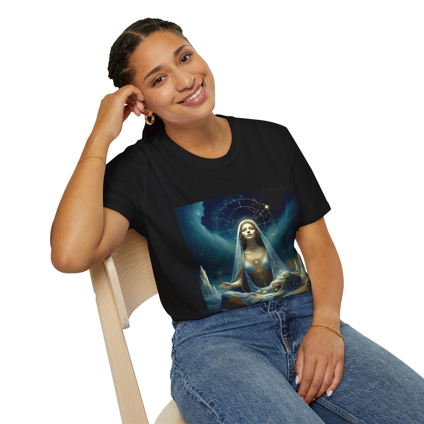 Zodiac by Koko Una- Virgo Maiden (Picture ONLY)- Unisex Softstyle T-Shirt - Astrology Inspired