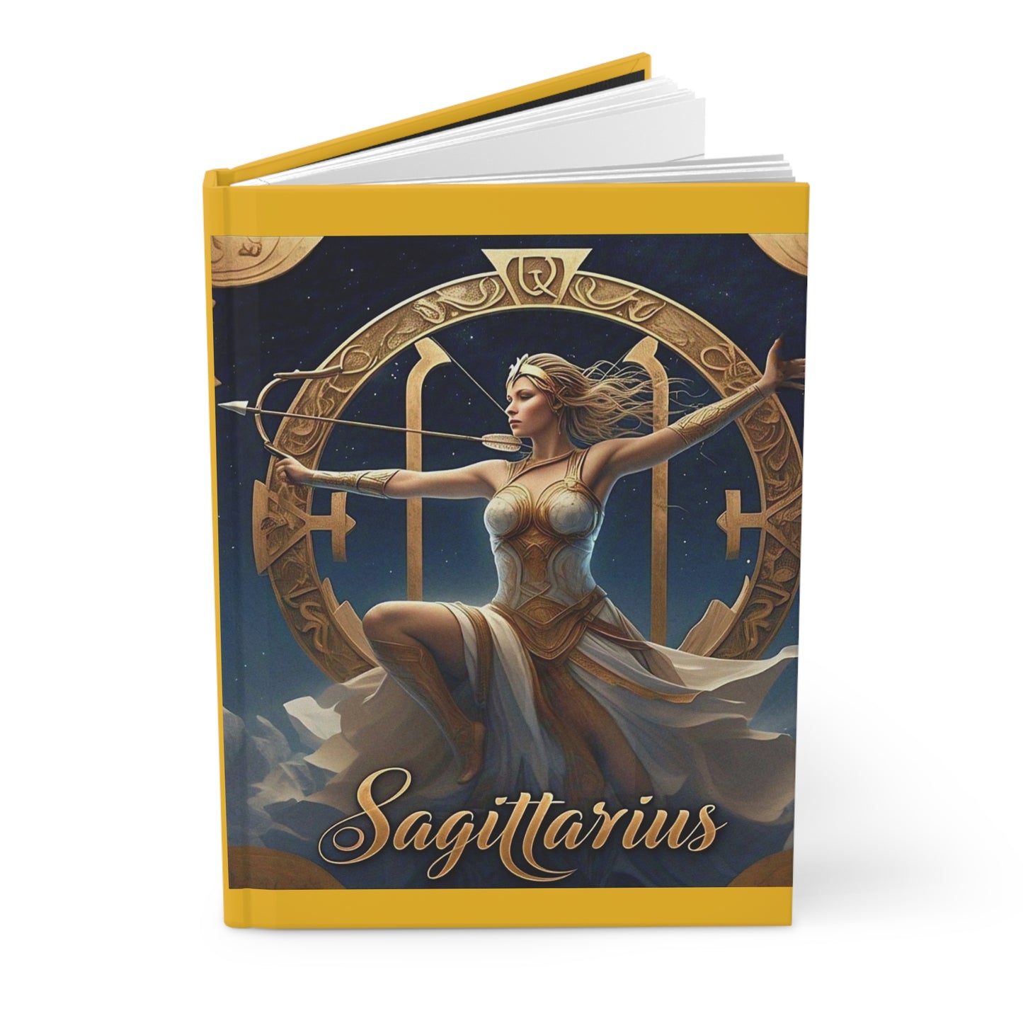 Zodiac "Sagittarius" Journal- Hardcover Matte 8" x 5.5" Yellow