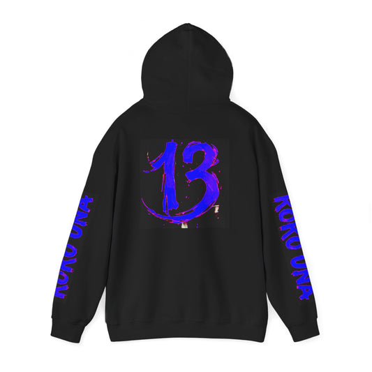 Koko Una Tarot Official Hoodie- Lucky 13 Backside Strato Blue/Purple & Black - Unisex Heavy Blend™ Sweatshirt