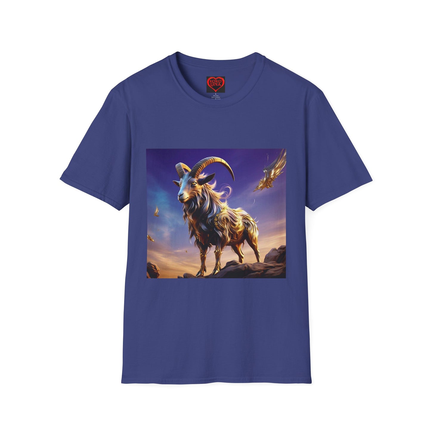 Zodiac by Koko Una- Capricorn Goat (Picture ONLY)- Unisex Softstyle T-Shirt - Astrology Inspired