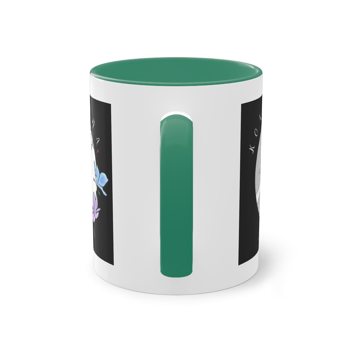 Koko Una Tarot- Spiritual Hands Black Logo- Fun Accent Two-Tone Coffee Mug – 11oz