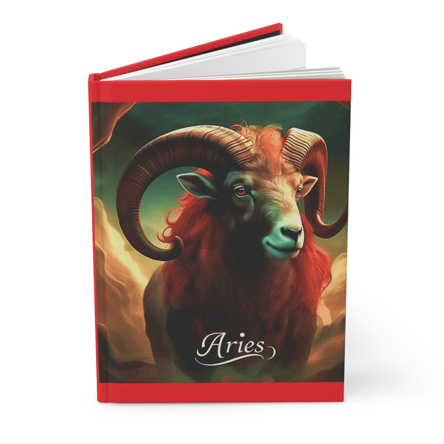 Zodiac "Aries" Journal- Hardcover Matte 8" x 5.5" Bright Red