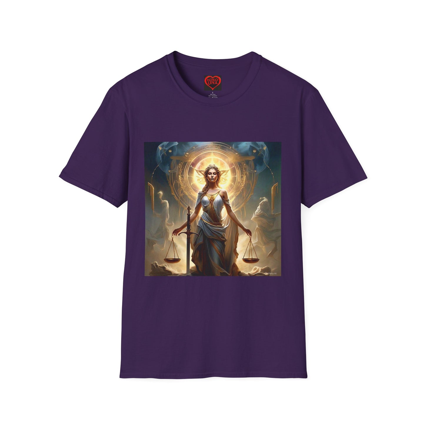 Zodiac by Koko Una- Libra Scales (Picture ONLY)- Unisex Softstyle T-Shirt - Astrology Inspired