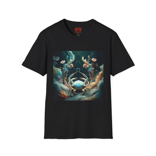 Zodiac by Koko Una- Cancer Crab (Picture ONLY)- Unisex Softstyle T-Shirt - Astrology Inspired