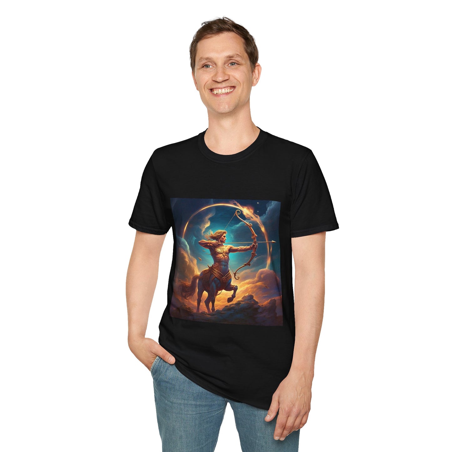 Zodiac by Koko Una- Sagittarius Centaur Archer (Picture ONLY)- Unisex Softstyle T-Shirt - Astrology Inspired