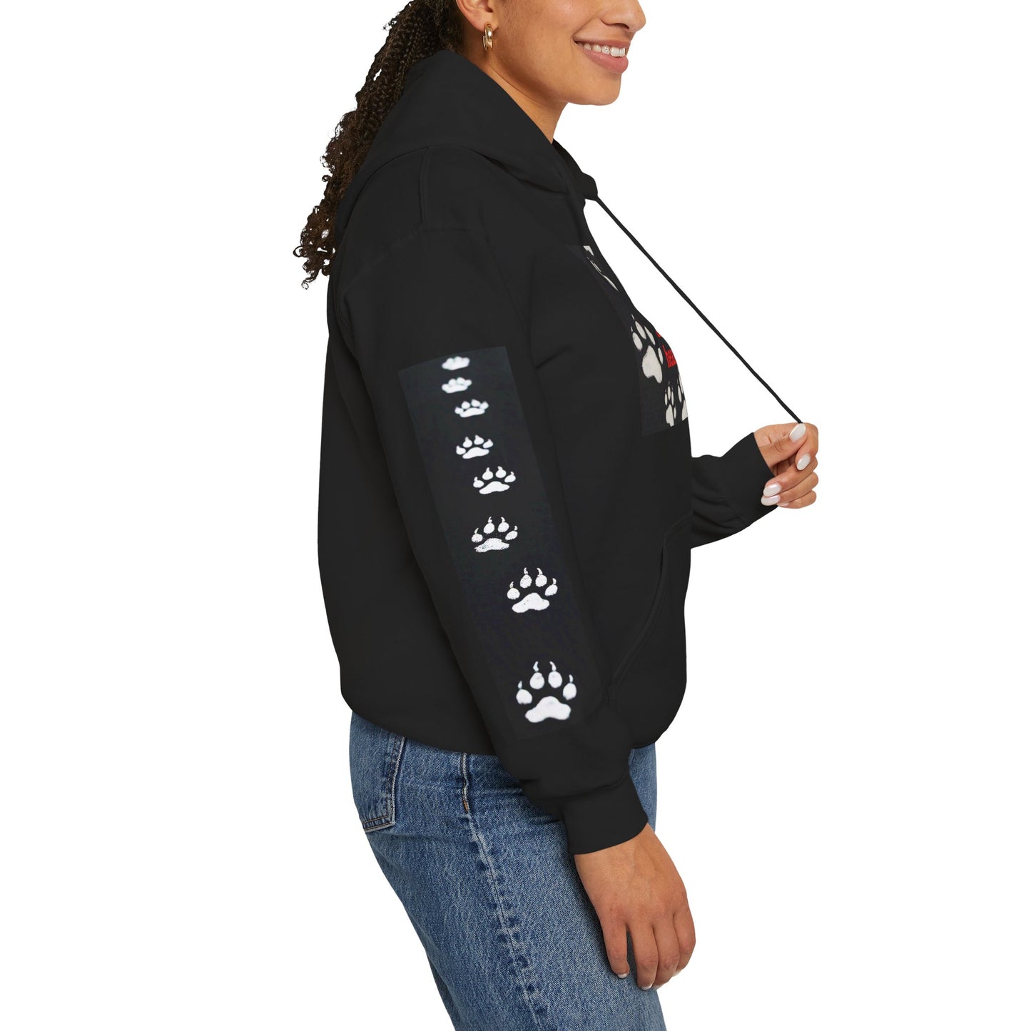 Always in My Heart- Dog Paws Hoodie- Unisex Hooded Sweatshirt
