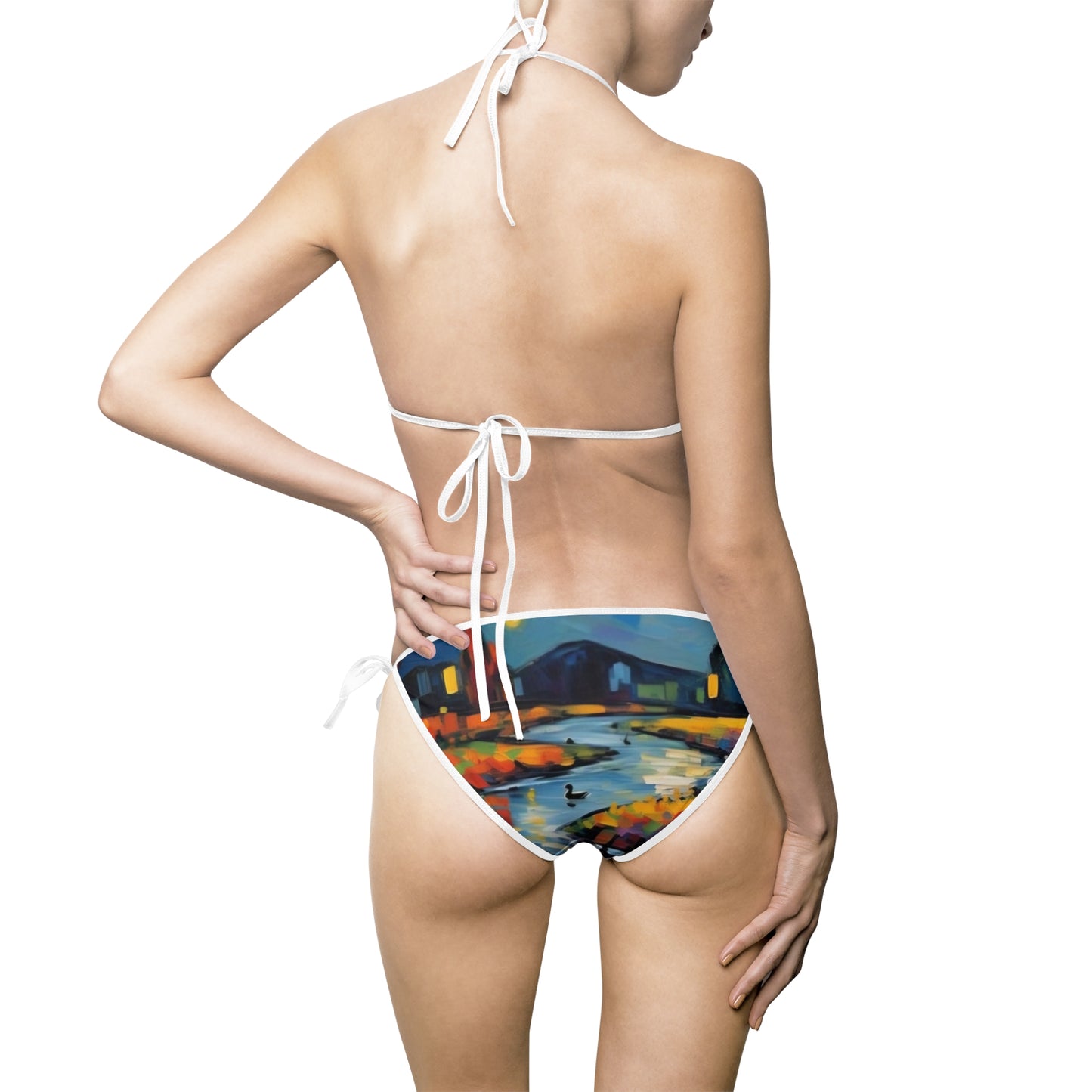 Dark Summer by Koko Una: Starry Sky Artwork Women's Bikini Swimsuit for Beach and Pool Parties