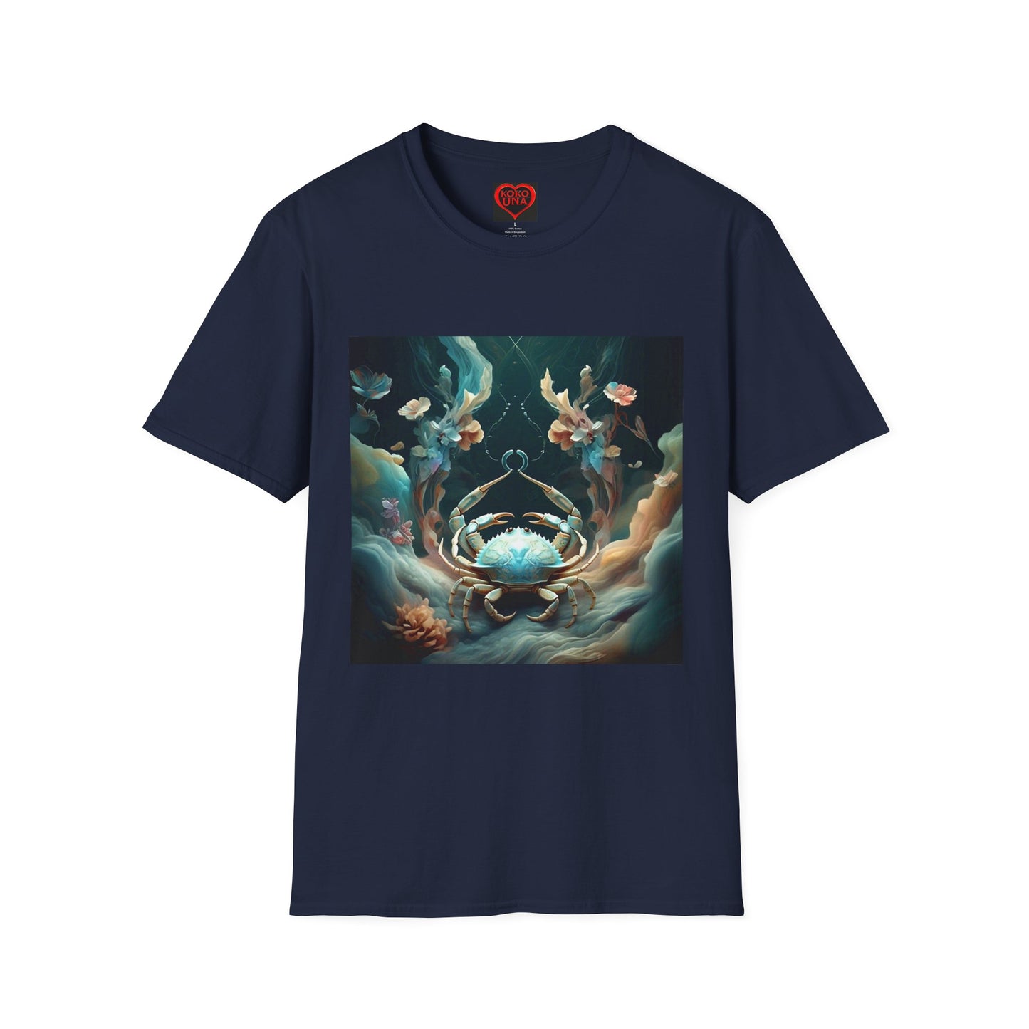 Zodiac by Koko Una- Cancer Crab (Picture ONLY)- Unisex Softstyle T-Shirt - Astrology Inspired