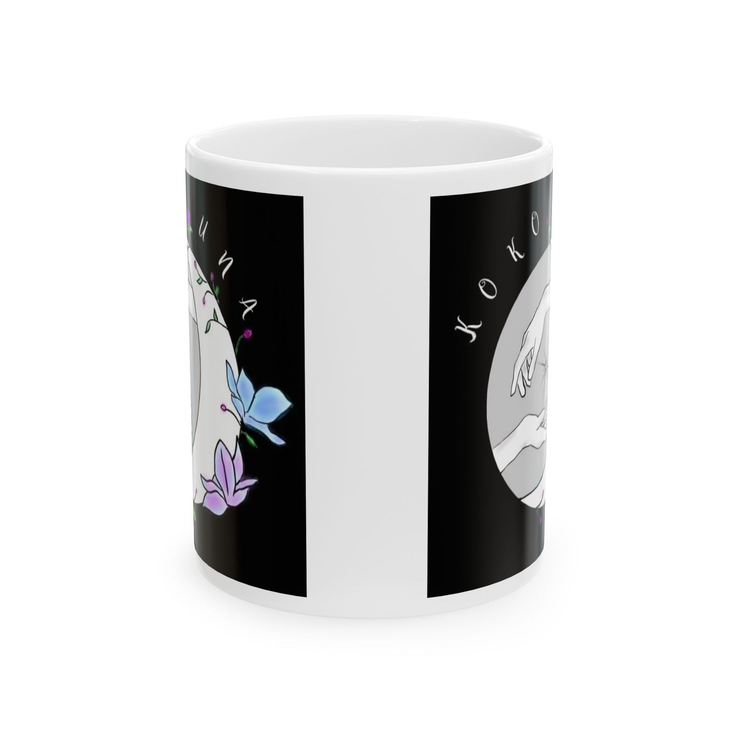 Koko Una LOGO Black & White Ceramic Mug, (11oz, 15oz)