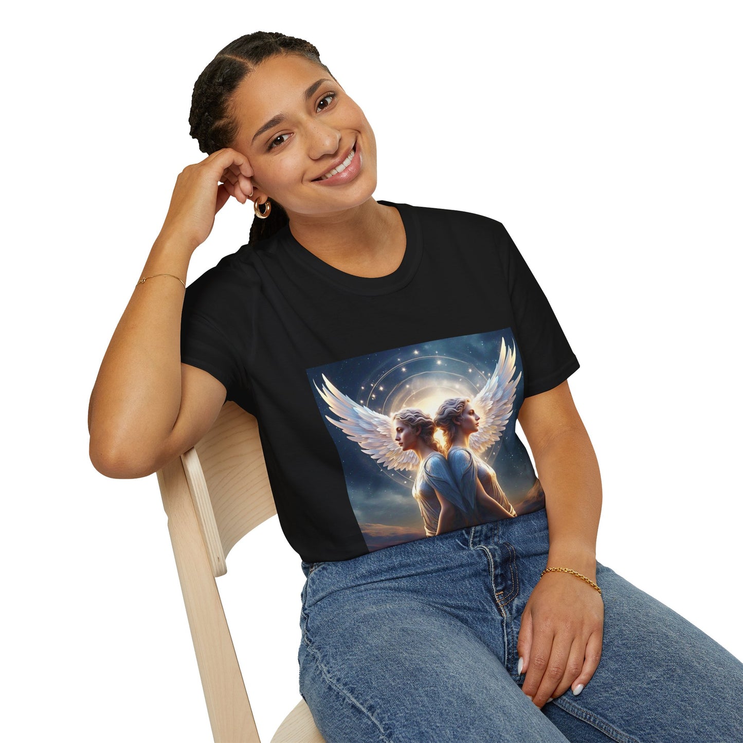 Zodiac by Koko Una- Gemini Twins (Picture ONLY)- Unisex Softstyle T-Shirt - Astrology Inspired