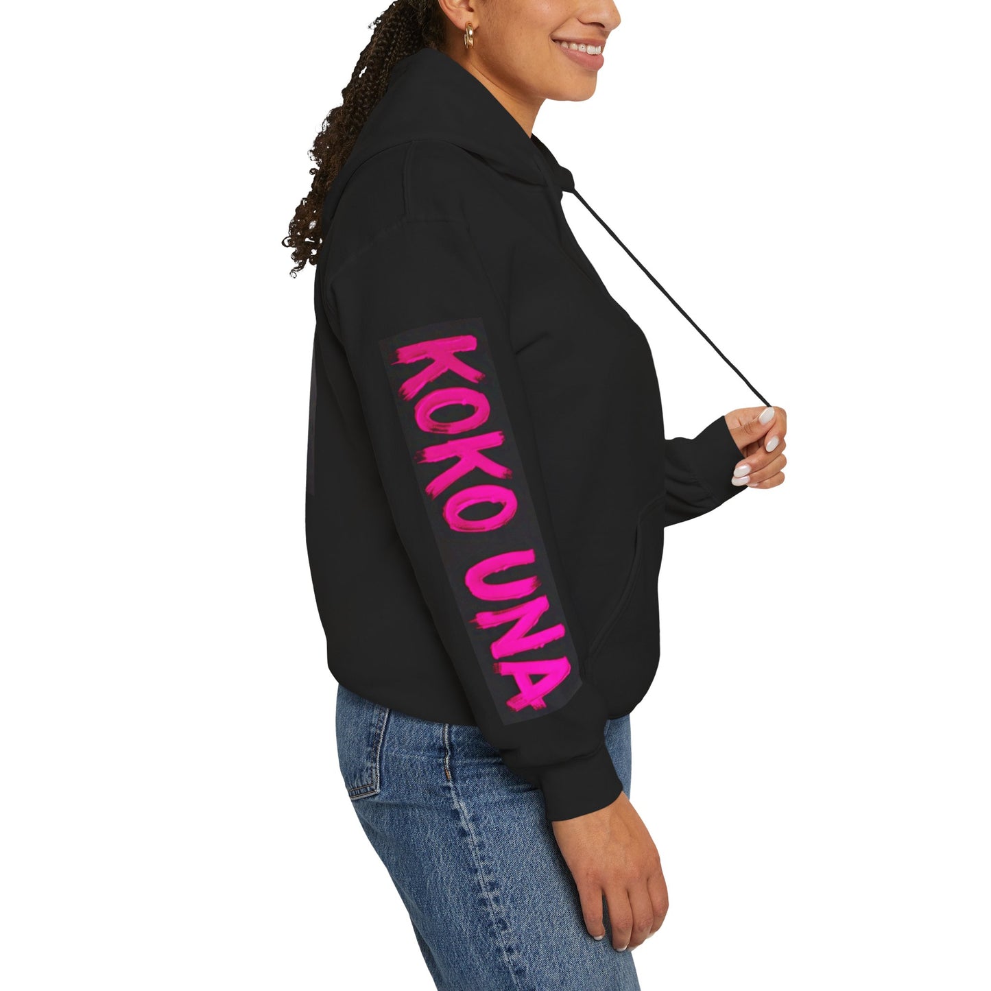 Koko Una Tarot Official Hoodie- Lucky 13 Backside Pink & Black - Unisex Heavy Blend™ Sweatshirt