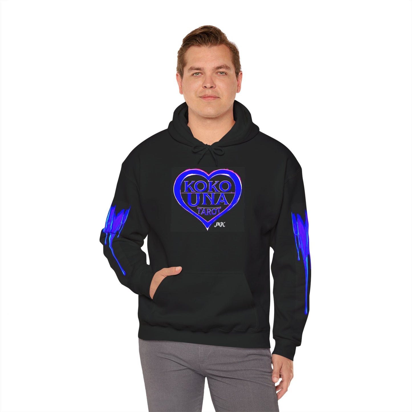 Koko Una Tarot- Official Strato Blue/Purple Heart Logo- Unisex Heavy Blend Hoodie Sweatshirt