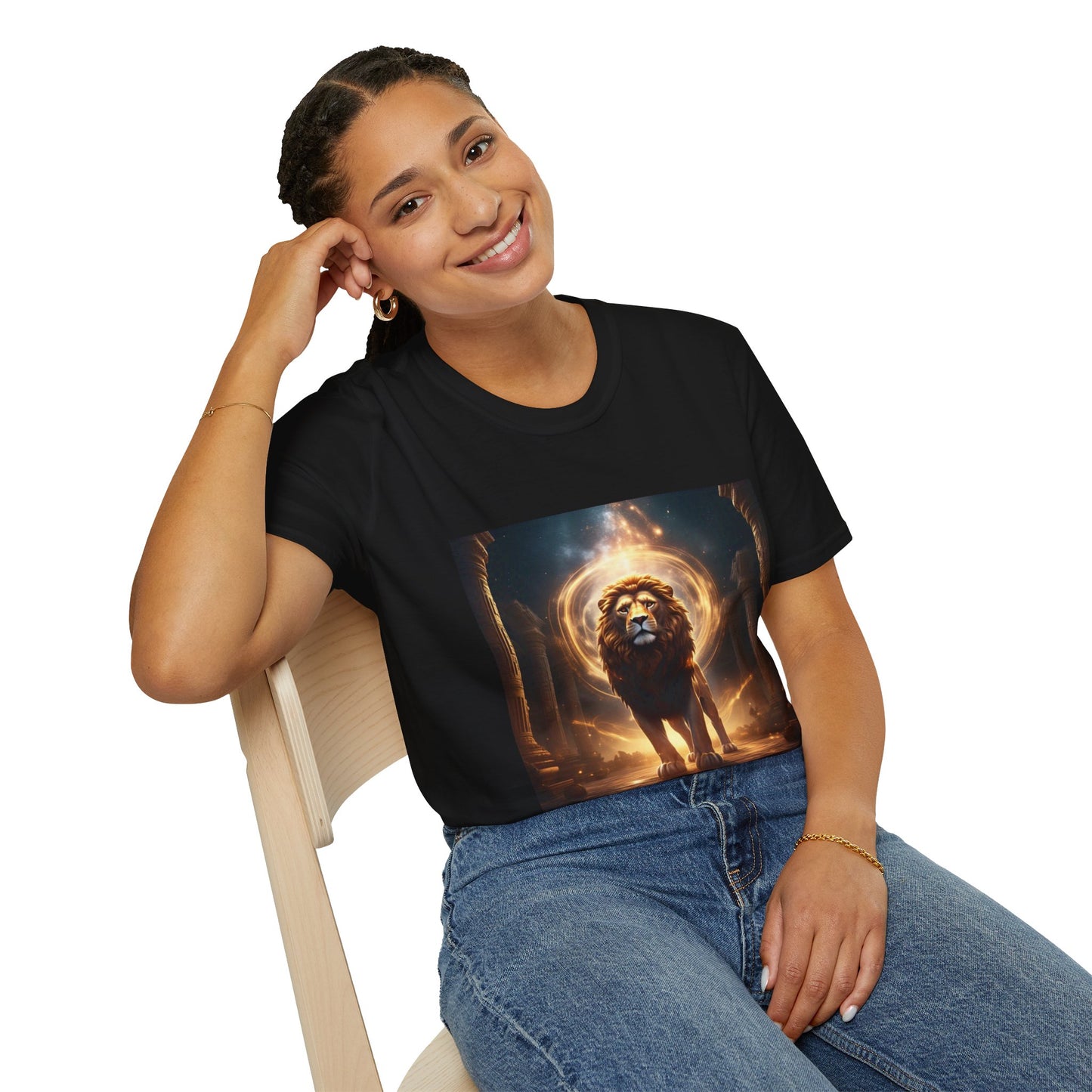 Zodiac by Koko Una- Leo Lion (Picture ONLY)- Unisex Softstyle T-Shirt - Astrology Inspired