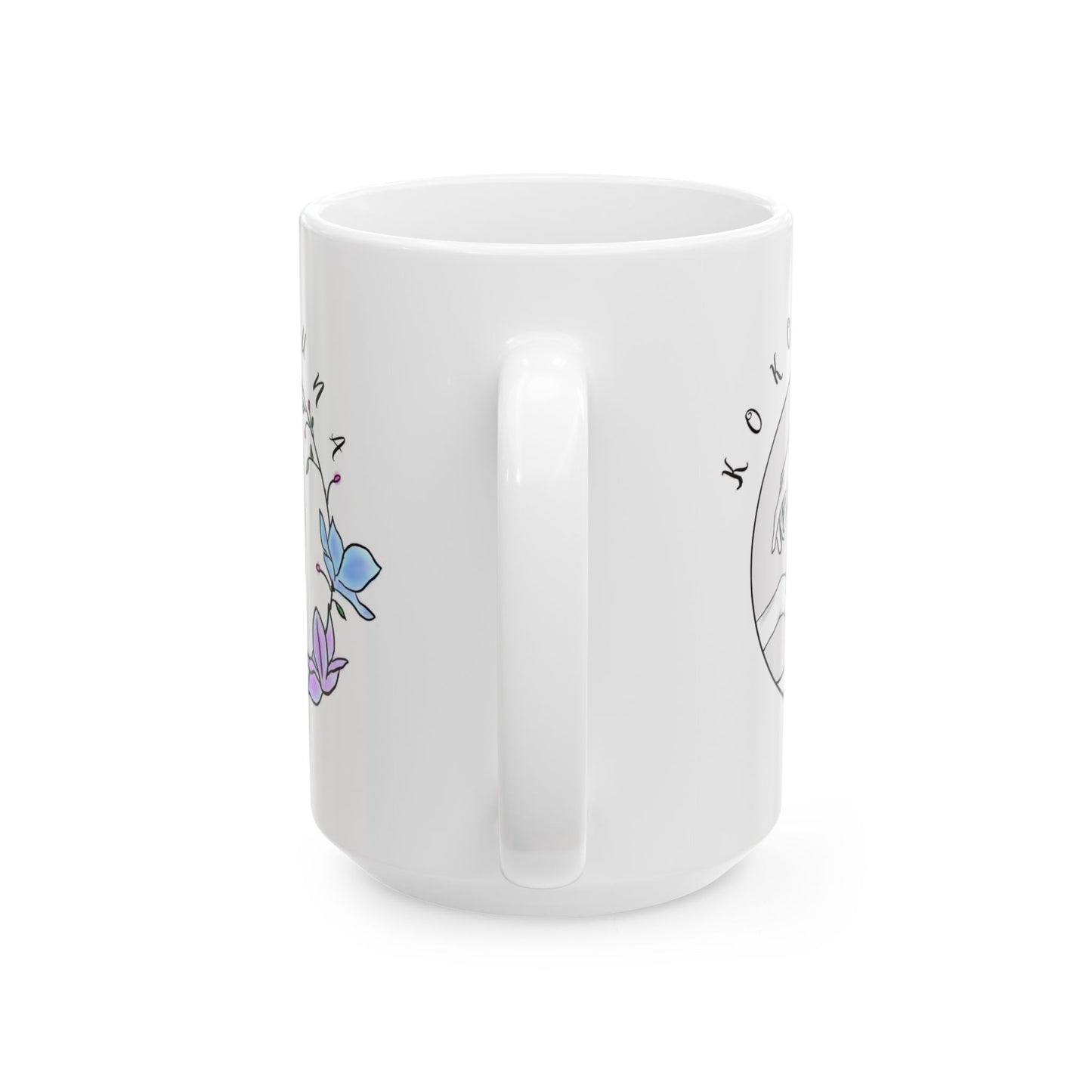 Koko Una LOGO White Ceramic Mug, (11oz, 15oz)