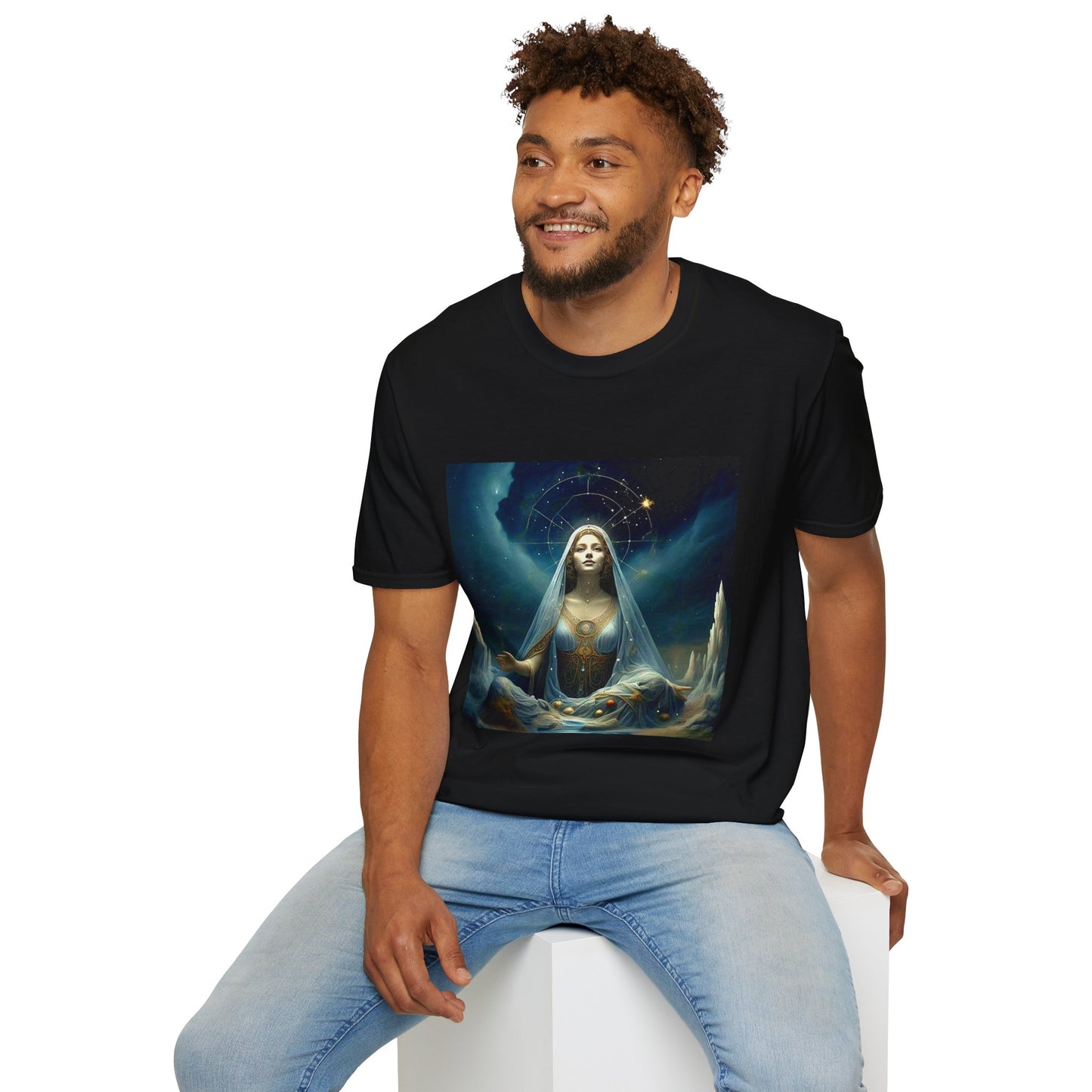 Zodiac by Koko Una- Virgo Maiden (Picture ONLY)- Unisex Softstyle T-Shirt - Astrology Inspired