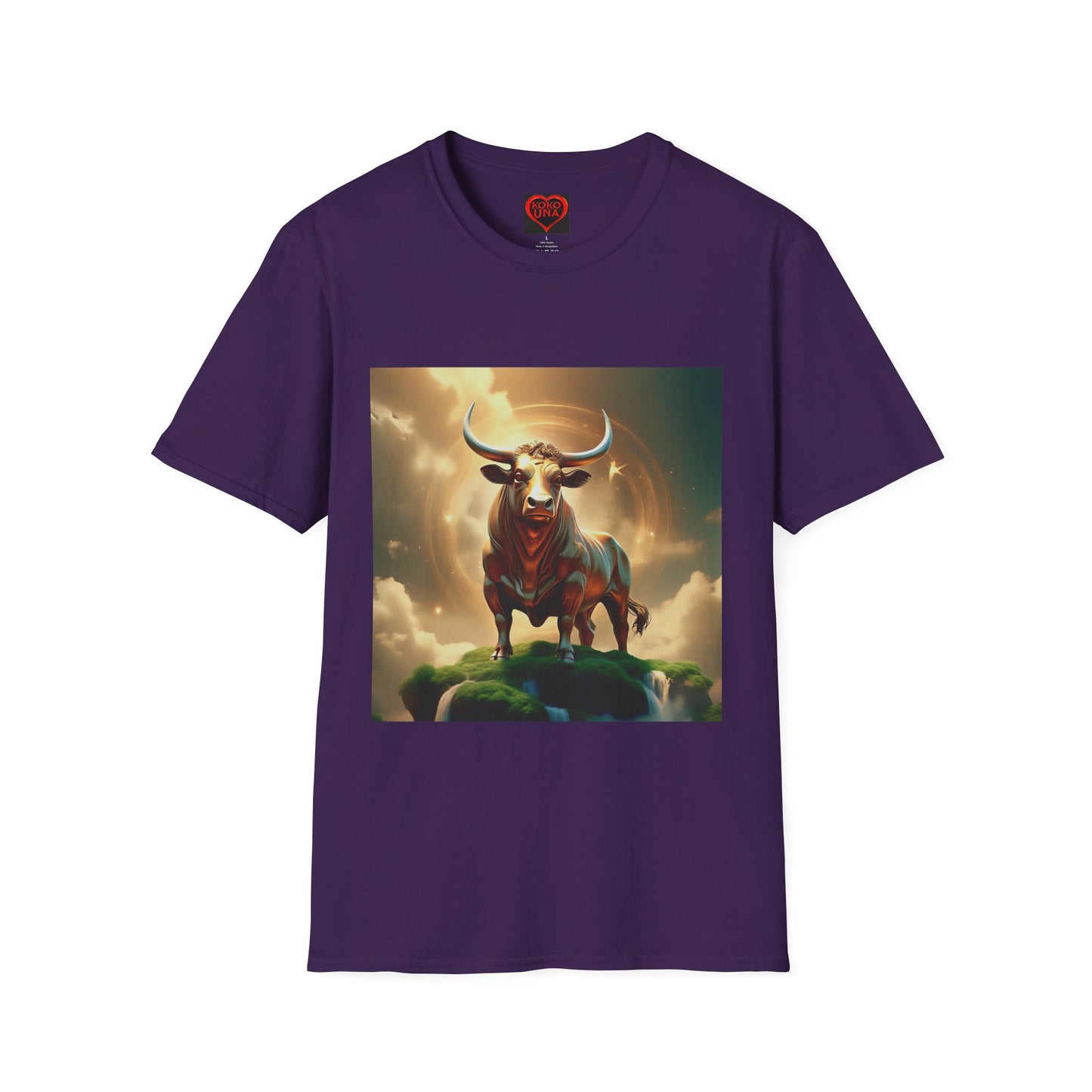 Zodiac by Koko Una- Taurus Bull (Picture ONLY)- Unisex Softstyle T-Shirt - Astrology Inspired