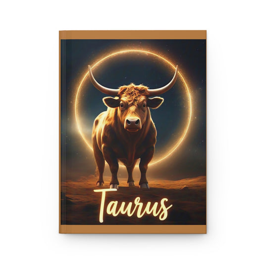 Zodiac "Taurus" Journal- Hardcover Matte 8" x 5.5" Caramel Brown