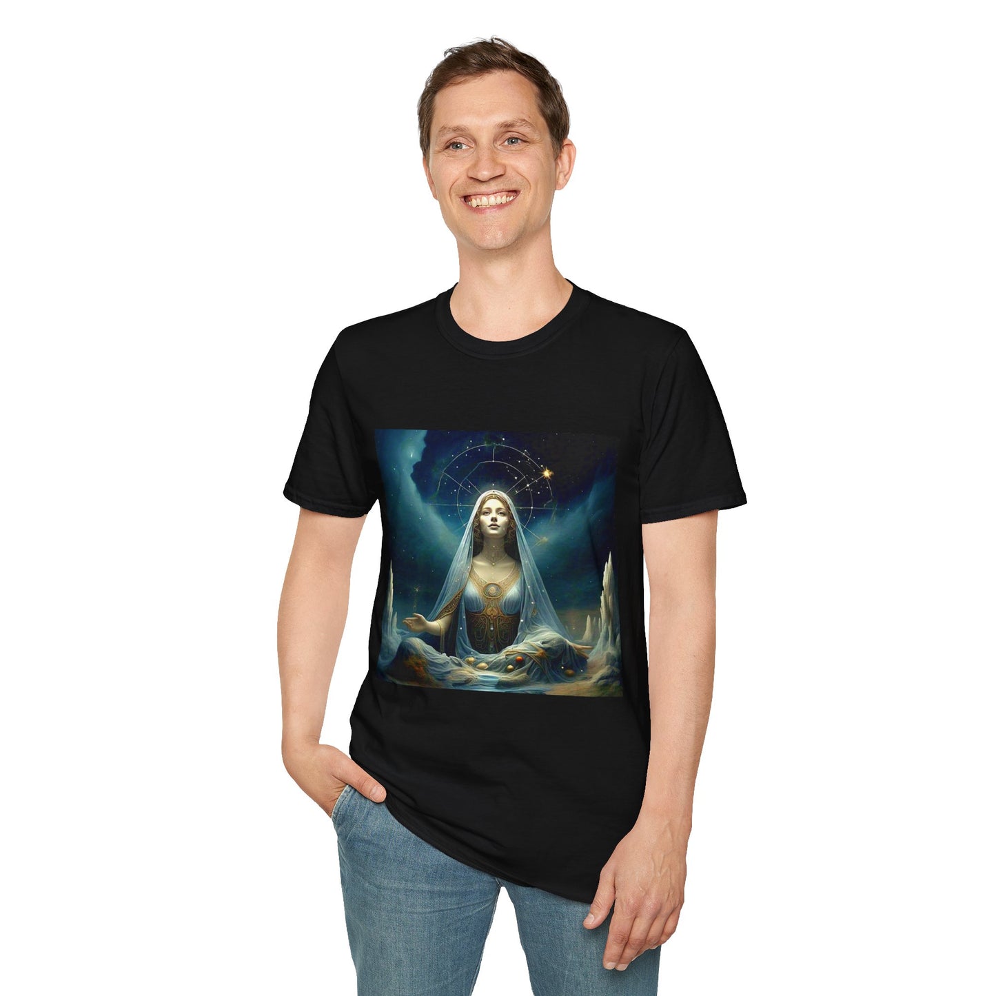Zodiac by Koko Una- Virgo Maiden (Picture ONLY)- Unisex Softstyle T-Shirt - Astrology Inspired