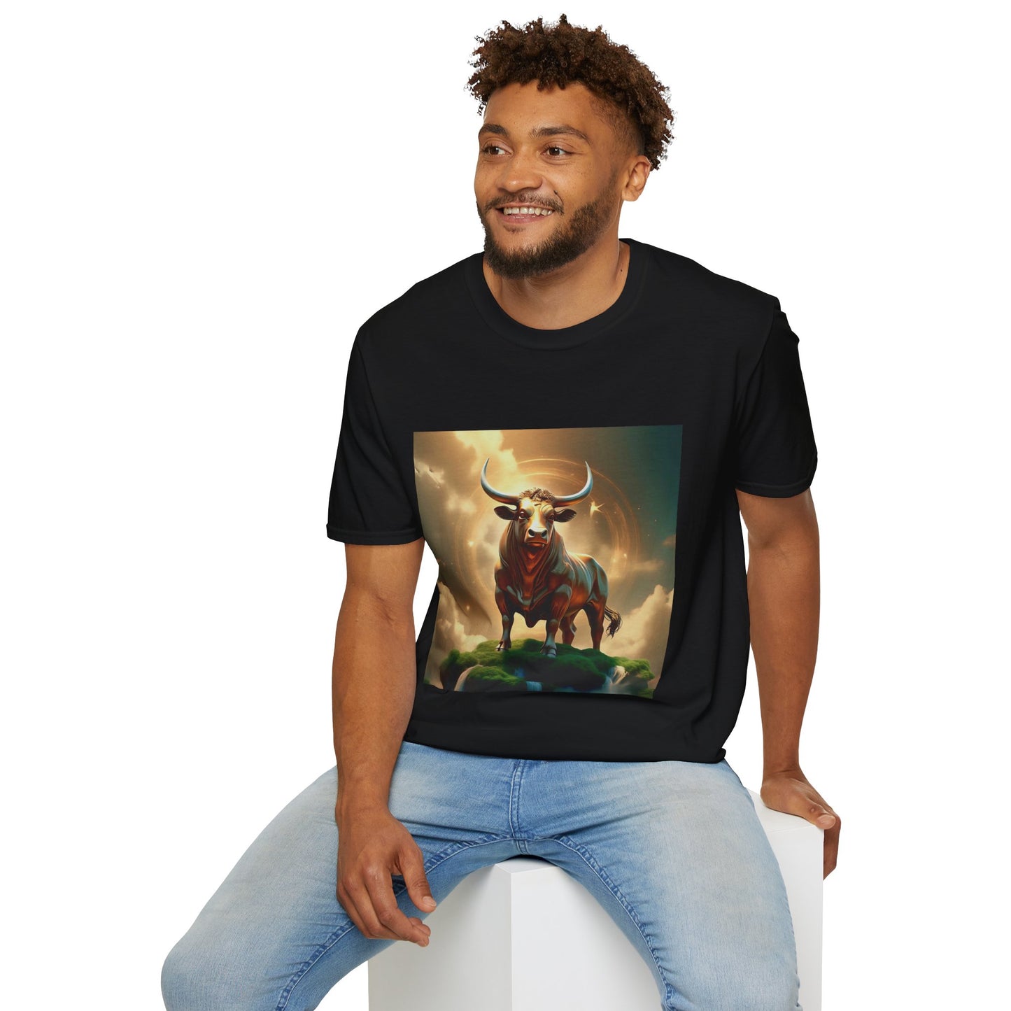 Zodiac by Koko Una- Taurus Bull (Picture ONLY)- Unisex Softstyle T-Shirt - Astrology Inspired