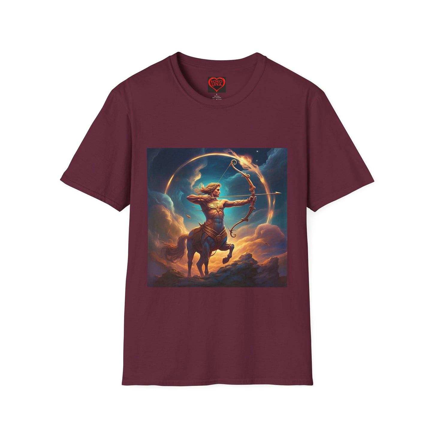 Zodiac by Koko Una- Sagittarius Centaur Archer (Picture ONLY)- Unisex Softstyle T-Shirt - Astrology Inspired