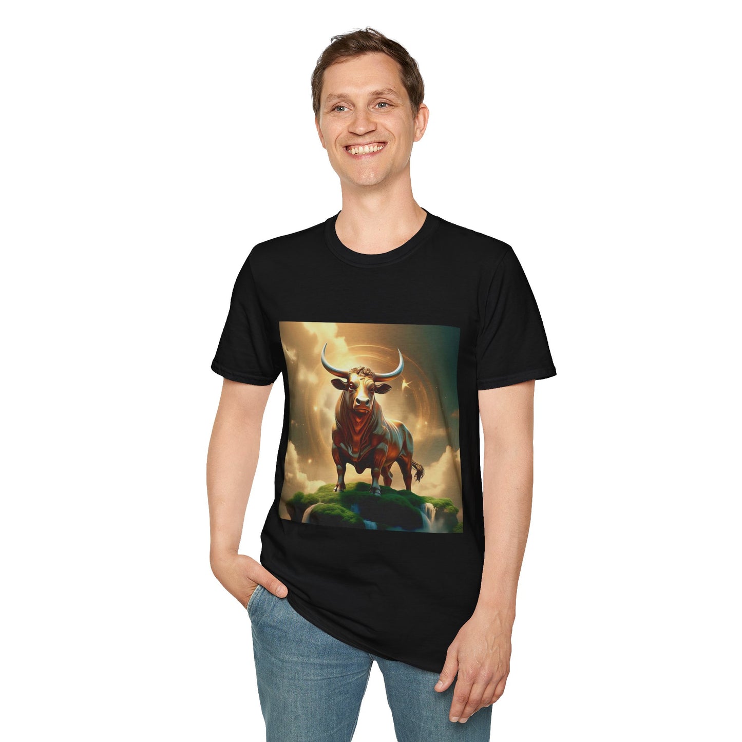 Zodiac by Koko Una- Taurus Bull (Picture ONLY)- Unisex Softstyle T-Shirt - Astrology Inspired