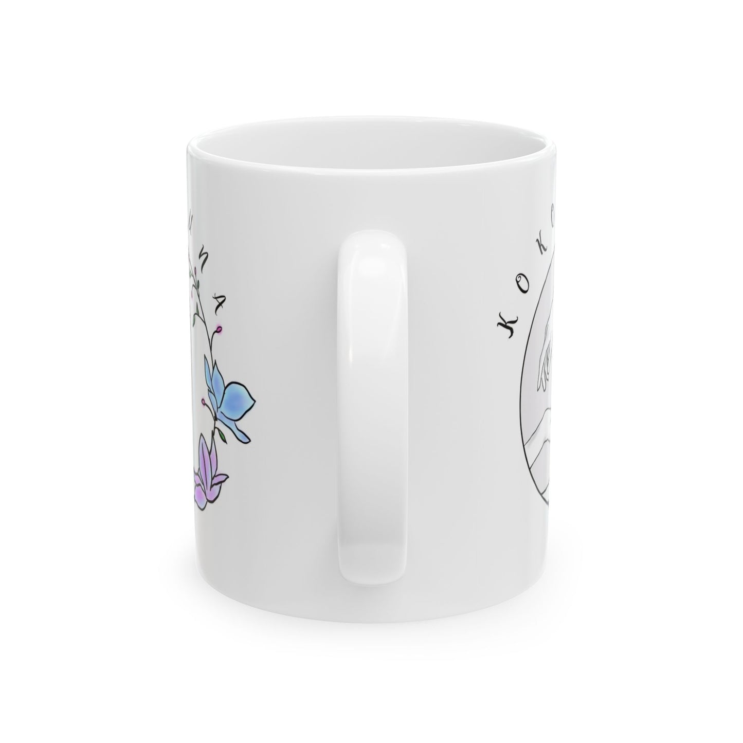Koko Una LOGO White Ceramic Mug, (11oz, 15oz)