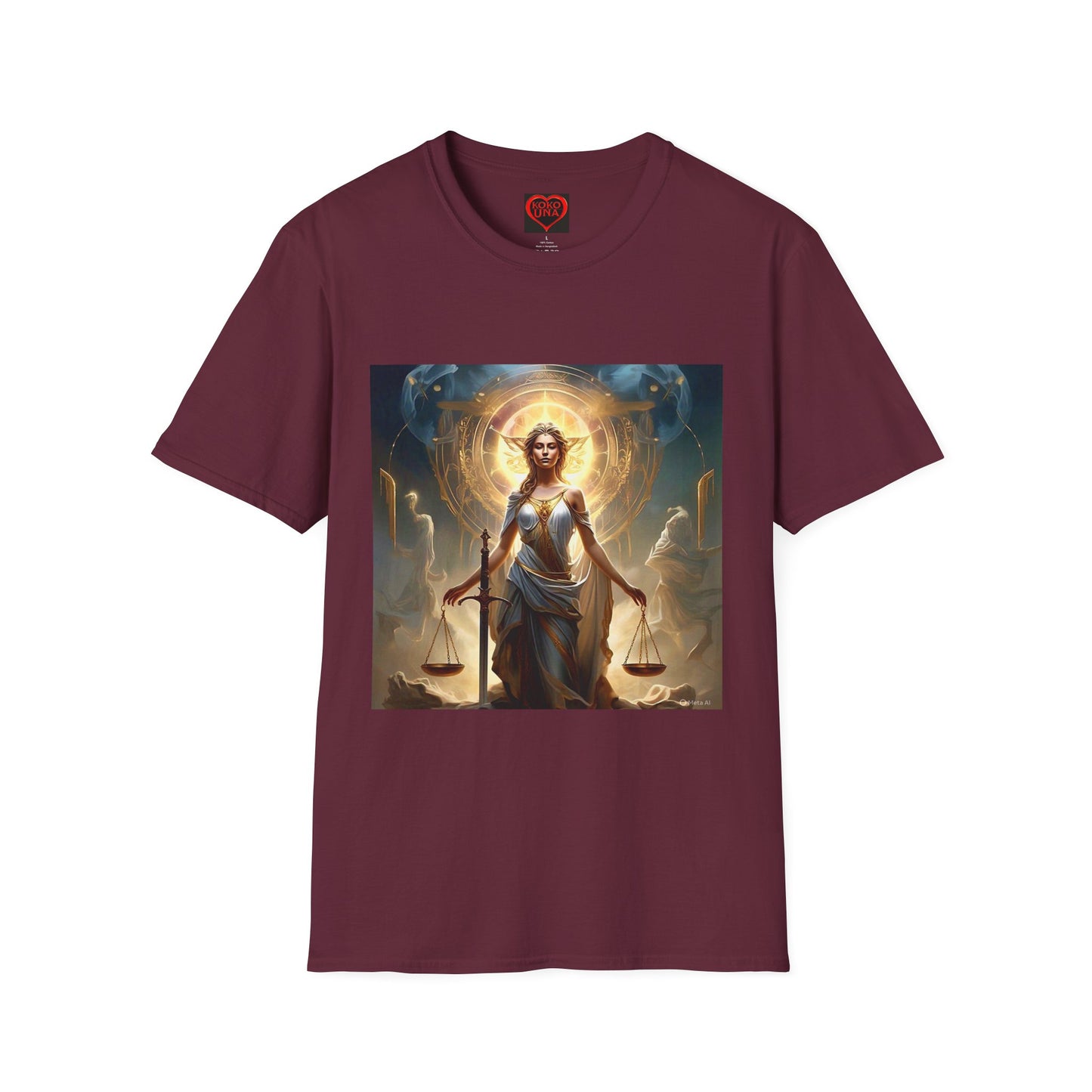Zodiac by Koko Una- Libra Scales (Picture ONLY)- Unisex Softstyle T-Shirt - Astrology Inspired