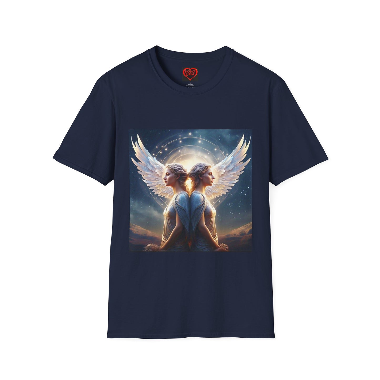 Zodiac by Koko Una- Gemini Twins (Picture ONLY)- Unisex Softstyle T-Shirt - Astrology Inspired