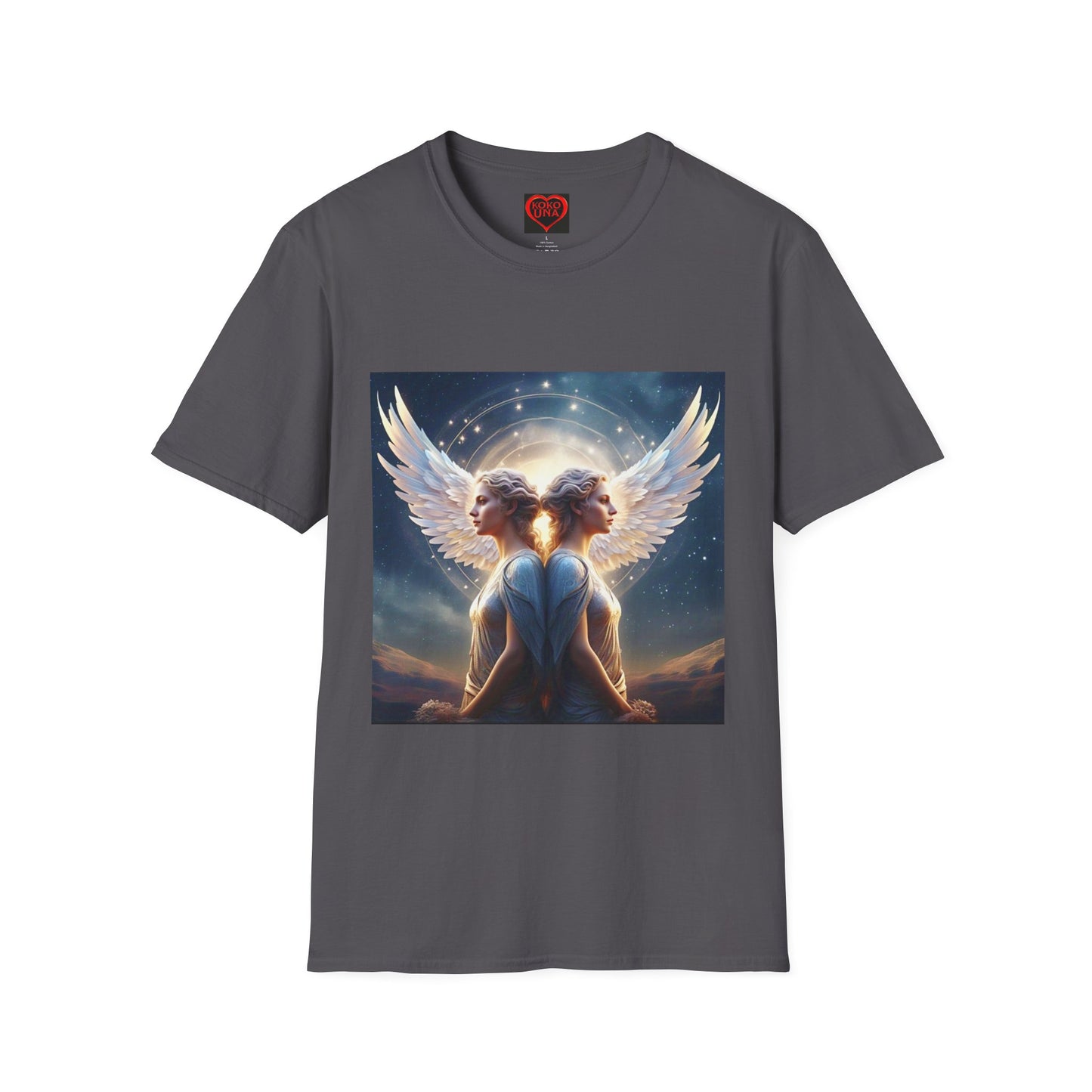 Zodiac by Koko Una- Gemini Twins (Picture ONLY)- Unisex Softstyle T-Shirt - Astrology Inspired