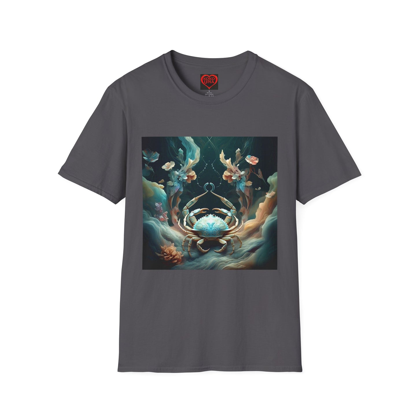 Zodiac by Koko Una- Cancer Crab (Picture ONLY)- Unisex Softstyle T-Shirt - Astrology Inspired