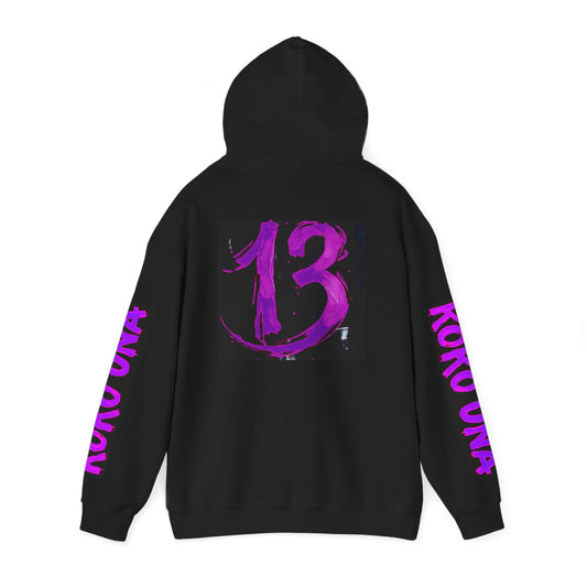 Koko Una Tarot Official Hoodie- Lucky 13 Backside Purple & Black - Unisex Heavy Blend™ Sweatshirt