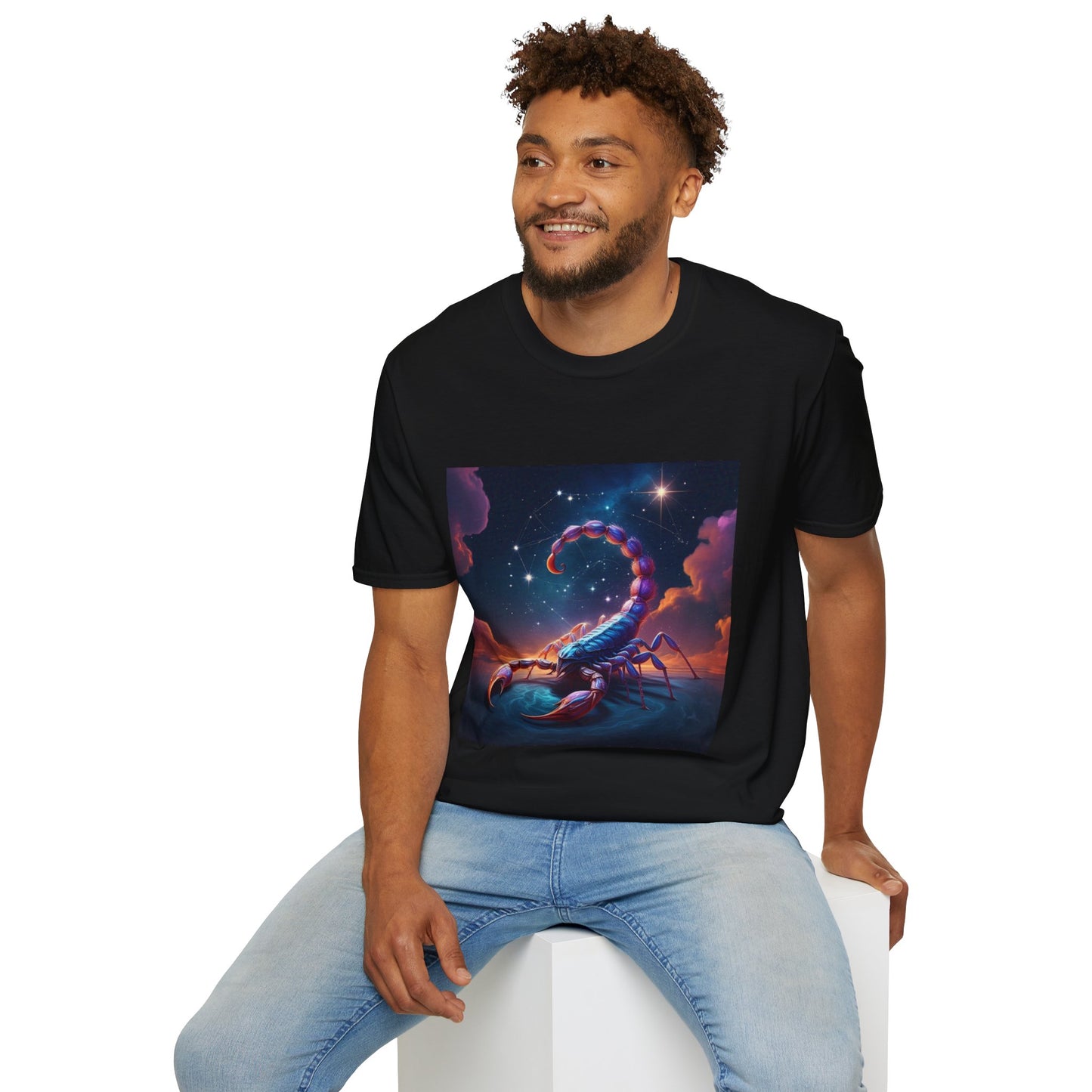 Zodiac by Koko Una- Scorpio Scorpion (Picture ONLY)- Unisex Softstyle T-Shirt - Astrology Inspired