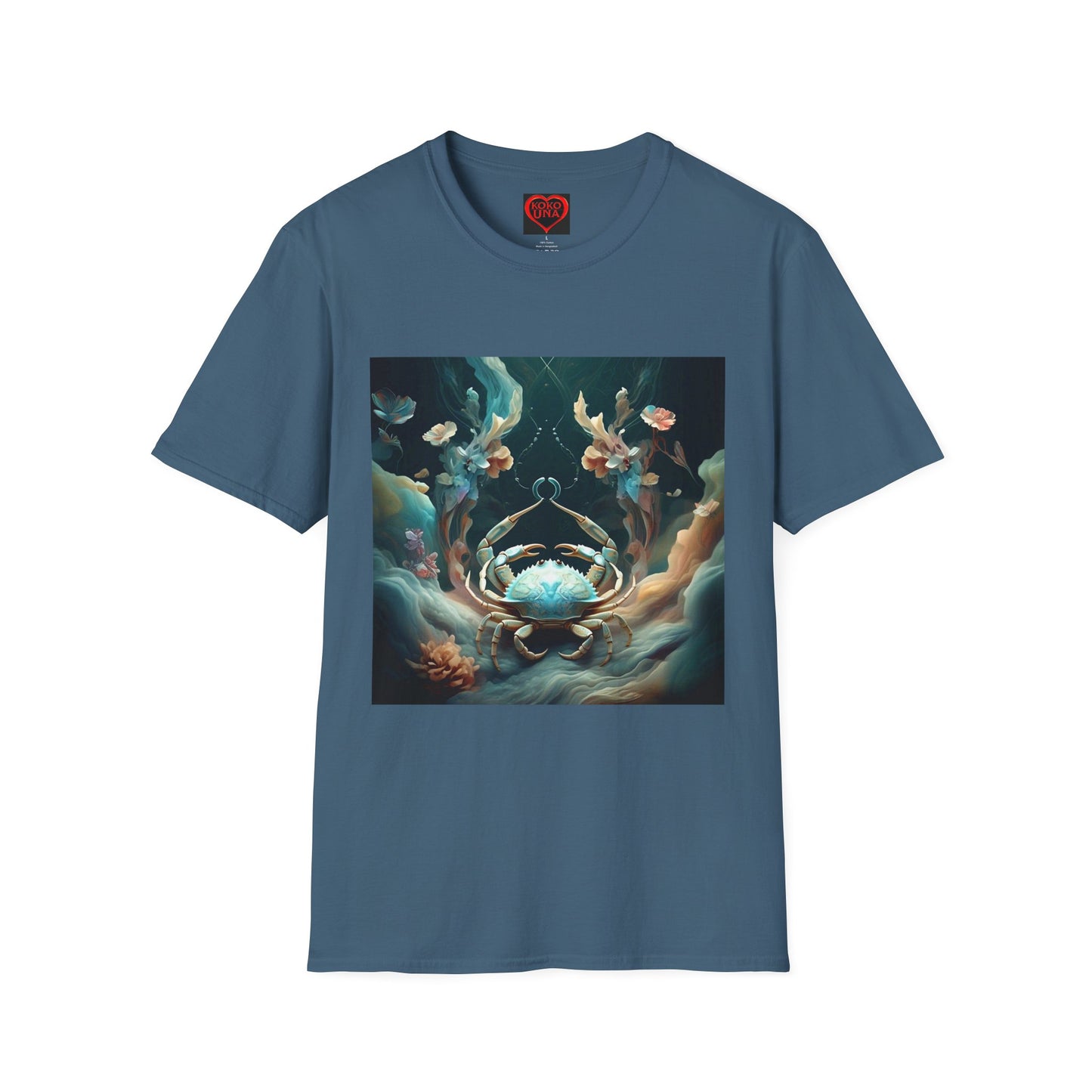 Zodiac by Koko Una- Cancer Crab (Picture ONLY)- Unisex Softstyle T-Shirt - Astrology Inspired