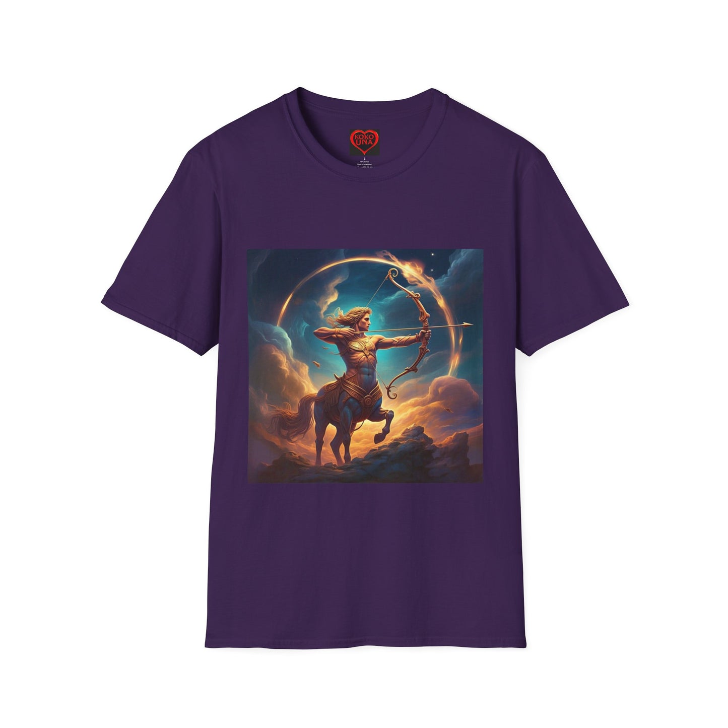 Zodiac by Koko Una- Sagittarius Centaur Archer (Picture ONLY)- Unisex Softstyle T-Shirt - Astrology Inspired